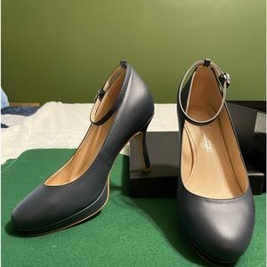 Shoes of Prey Leather Ankle Strap Platform Heel